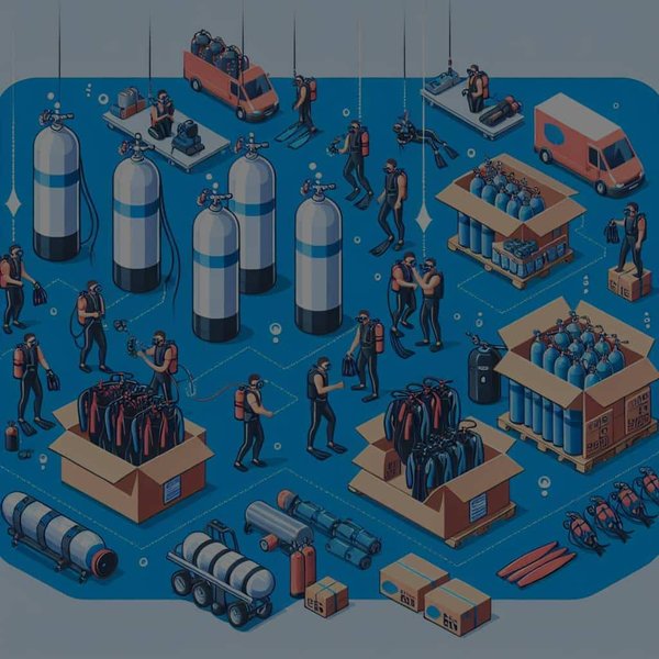 Comment gérer un déménagement de matériel de plongée sous-marine, y compris les bouteilles d'oxygène ?